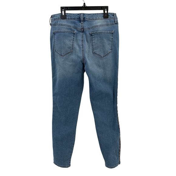 Maison Jules Skinny Ankle Jeans WMNS 8/29 Light Wash Denim Racer Stripe Stretch - Picture 5 of 7